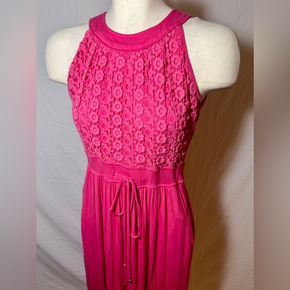 Calvin Klein Pink Lace Bodice Maxi Dress Size 6 - Picture 8 of 11